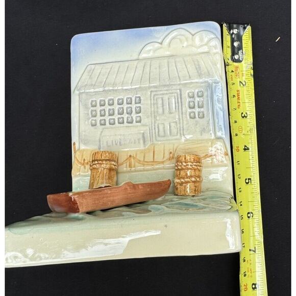 1 Vintage Beachcombers Int’l Ft. Myers FL 1981 BEACH SCENE Ceramic BOOKEND -A96 - Picture 8 of 9